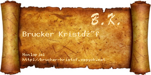 Brucker Kristóf névjegykártya